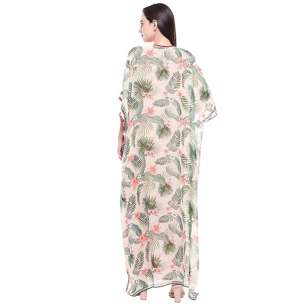 Soup by Sougat Paul Tropical Cape with Red Kurta and Palazzo