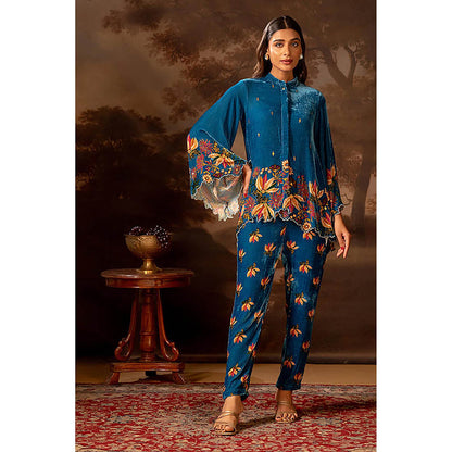 Soup by Sougat Paul Aarani Blue Tunic with Pant Co-Ord Set