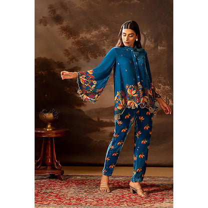 Soup by Sougat Paul Aarani Blue Tunic with Pant Co-Ord Set