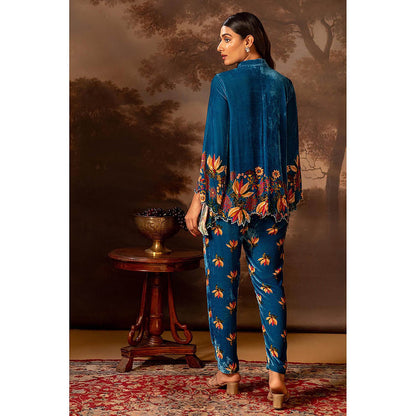 Soup by Sougat Paul Aarani Blue Tunic with Pant Co-Ord Set
