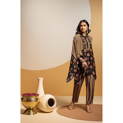 Soup by Sougat Paul Taarani Black Kaftan with Pant