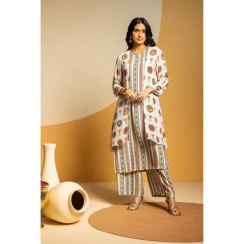 Soup by Sougat Paul Taarani Off White Kurta with Pant and Jacket