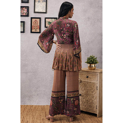 Soup by Sougat Paul Mehr Pink Top with Palazzo