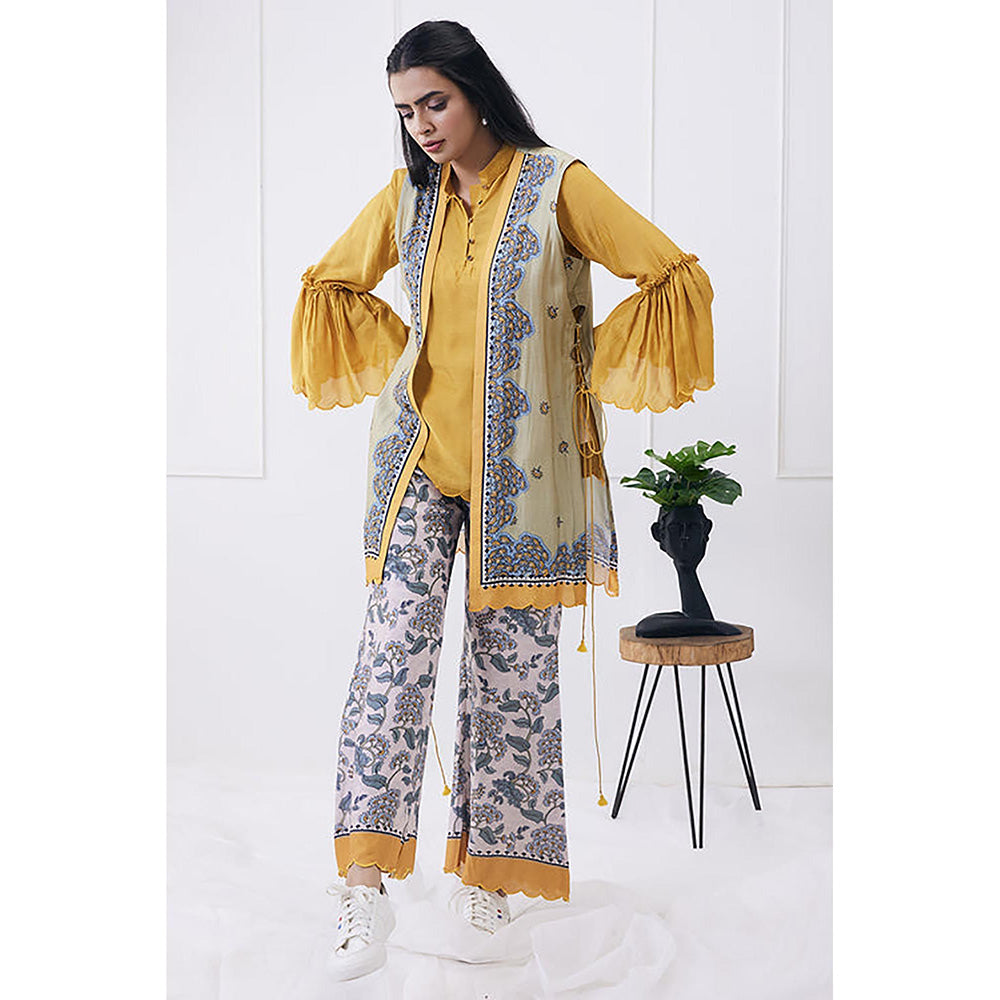 Soup by Sougat Paul Yellow Tunic with Pant and Jacket