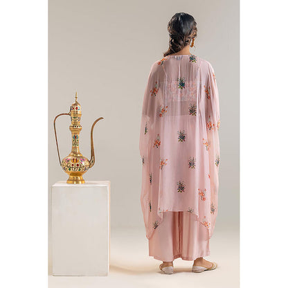 Soup by Sougat Paul Arani Pink Kaftan with Pant and Bustier