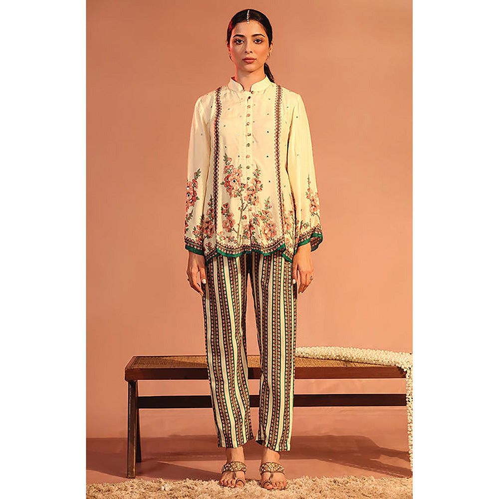 Soup by Sougat Paul Tamaya Beige Tunic with Pant
