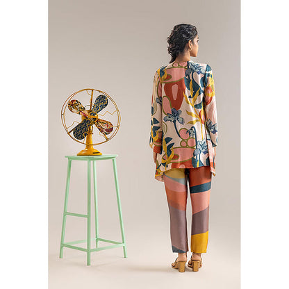 Soup by Sougat Paul Beige Tunic with Pant Co-Ord Set