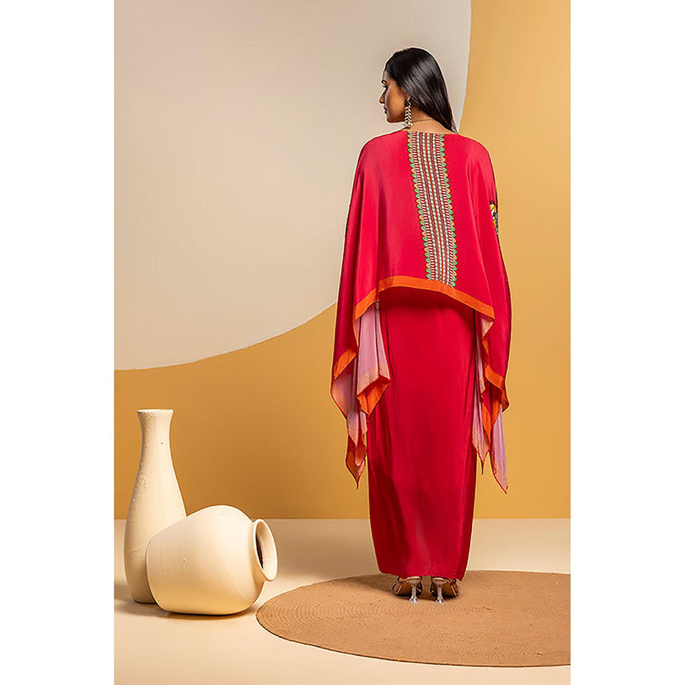 Soup by Sougat Paul Taarani Embellished Top with Skirt and Cape