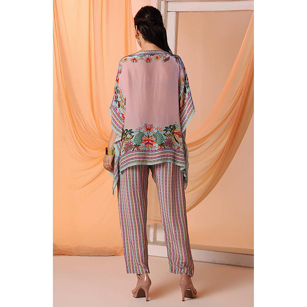 Soup by Sougat Paul Pink Arani Embellished Kaftan with Pant