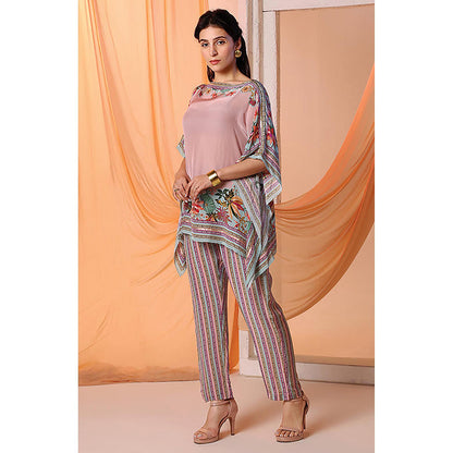 Soup by Sougat Paul Pink Arani Embellished Kaftan with Pant