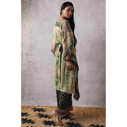 Soup by Sougat Paul Green Ikaya Kaftan with Pant and Belt
