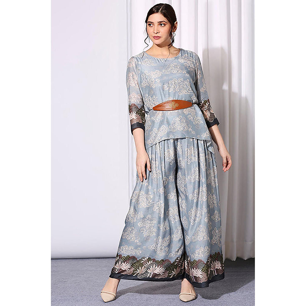 Soup by Sougat Paul Printed Asymmetrical Tunic with Palazzo Co-Ord Set