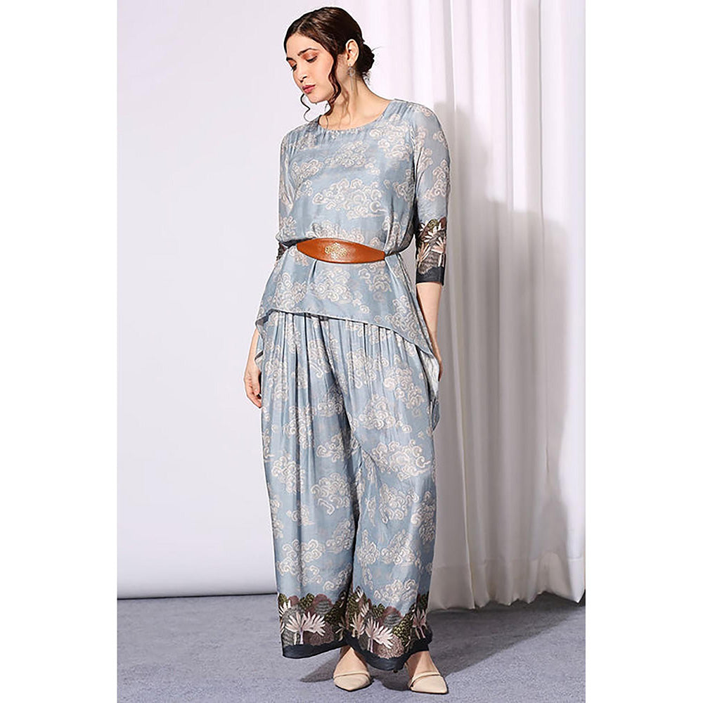 Soup by Sougat Paul Printed Asymmetrical Tunic with Palazzo Co-Ord Set