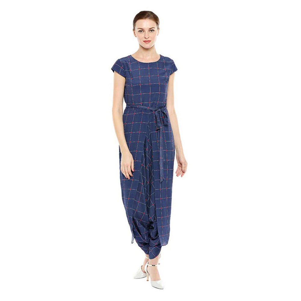 Soup by Sougat Paul Bullion Checks Printed Jumpsuit with Jacket