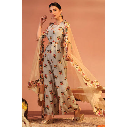 Soup by Sougat Paul Arani Floral Jumpsuit with Dupatta