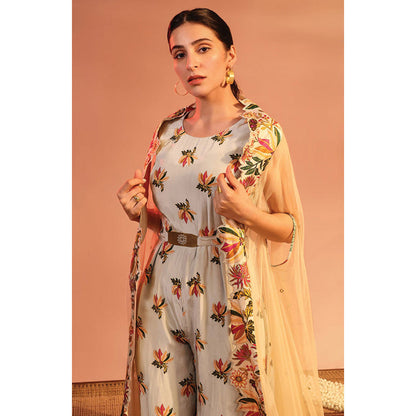 Soup by Sougat Paul Arani Floral Jumpsuit with Dupatta