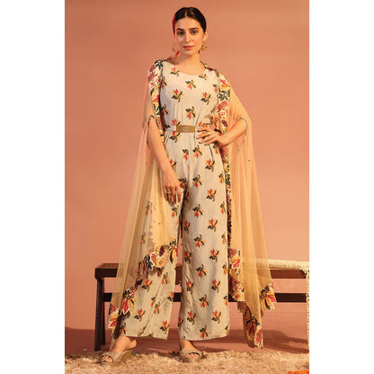 Soup by Sougat Paul Arani Floral Jumpsuit with Dupatta