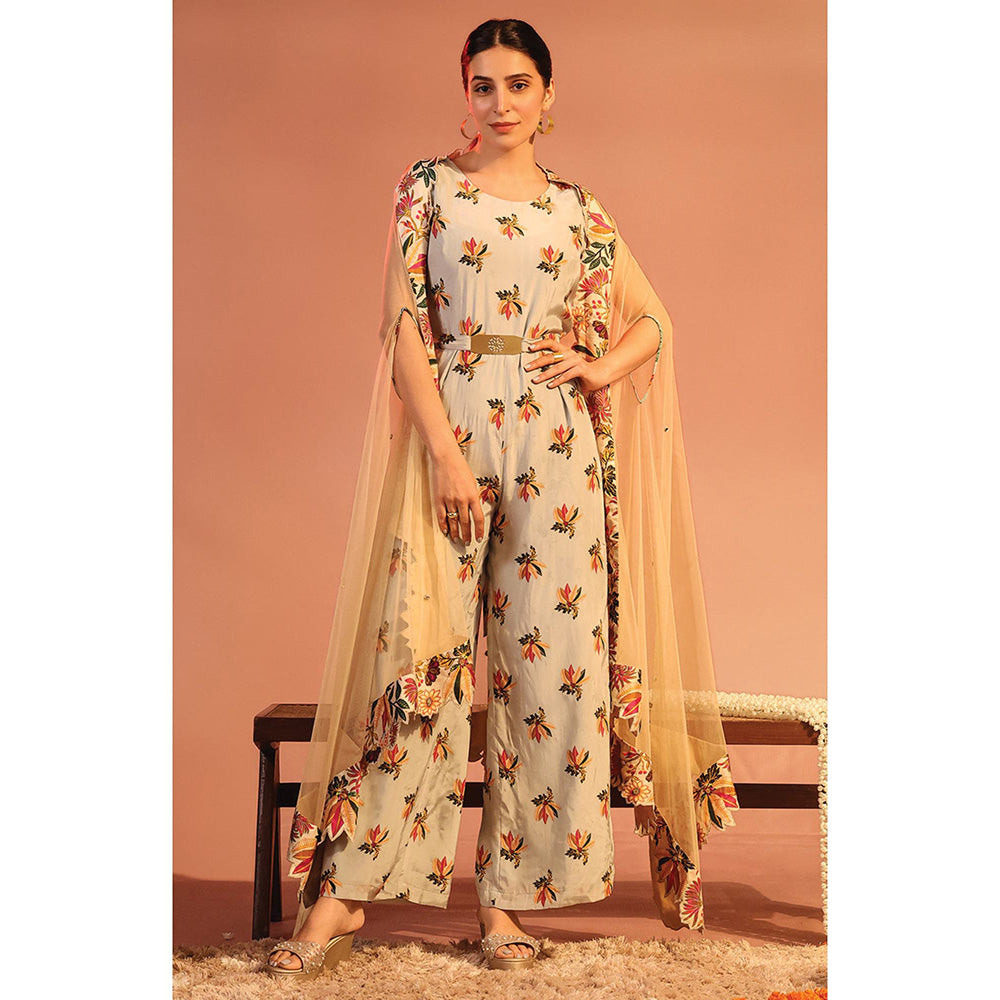 Soup by Sougat Paul Arani Floral Jumpsuit with Dupatta
