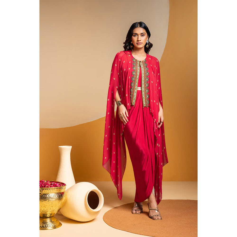 Soup by Sougat Paul Taarani Drape Dress with Cape