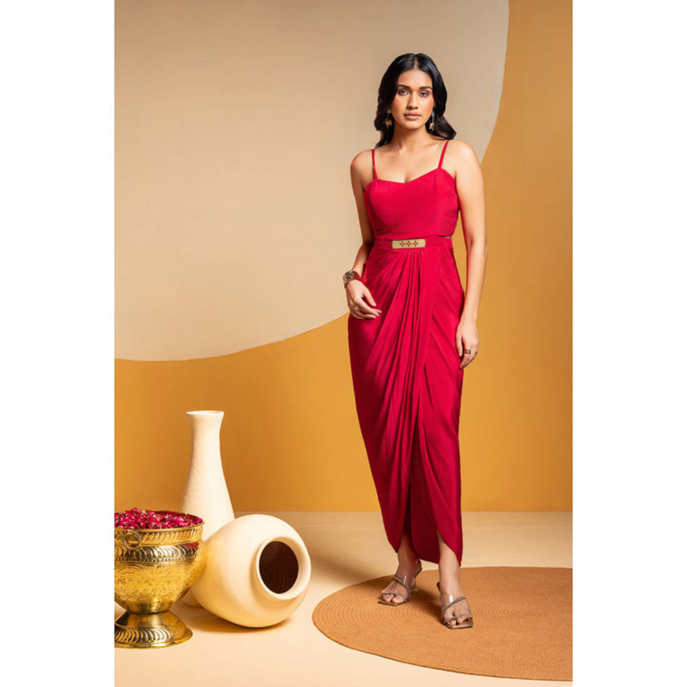 Soup by Sougat Paul Taarani Drape Dress with Cape