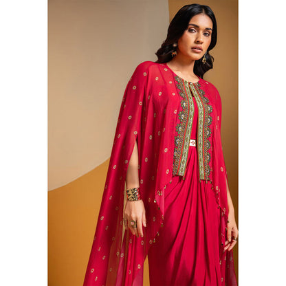 Soup by Sougat Paul Taarani Drape Dress with Cape