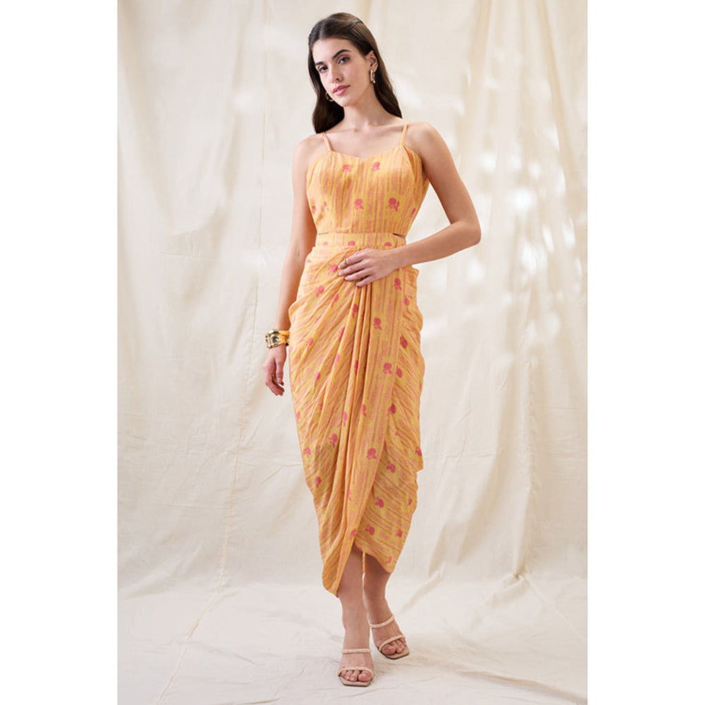 Soup by Sougat Paul Ravya Embellished Drape Dress Set