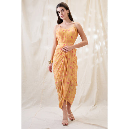 Soup by Sougat Paul Ravya Embellished Drape Dress Set