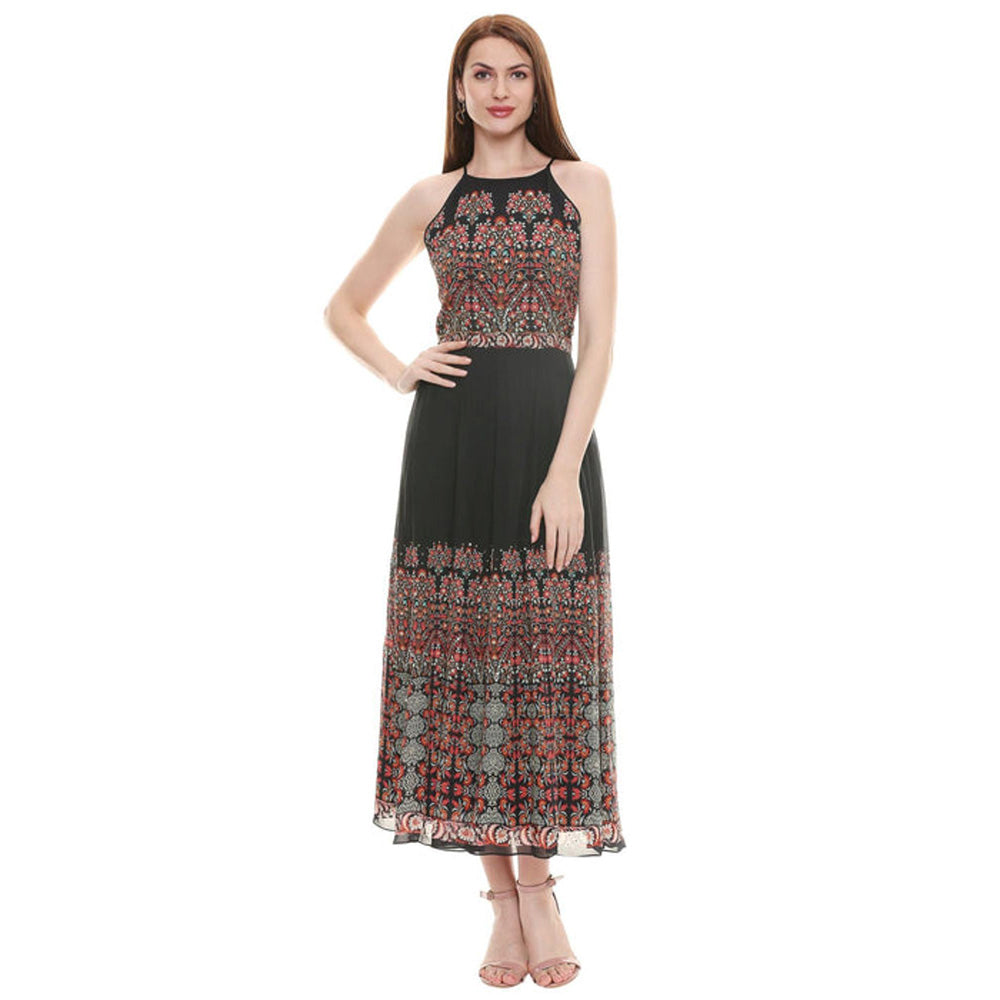 Soup by Sougat Paul Printed Flat Chiffon Dress with Dupatta