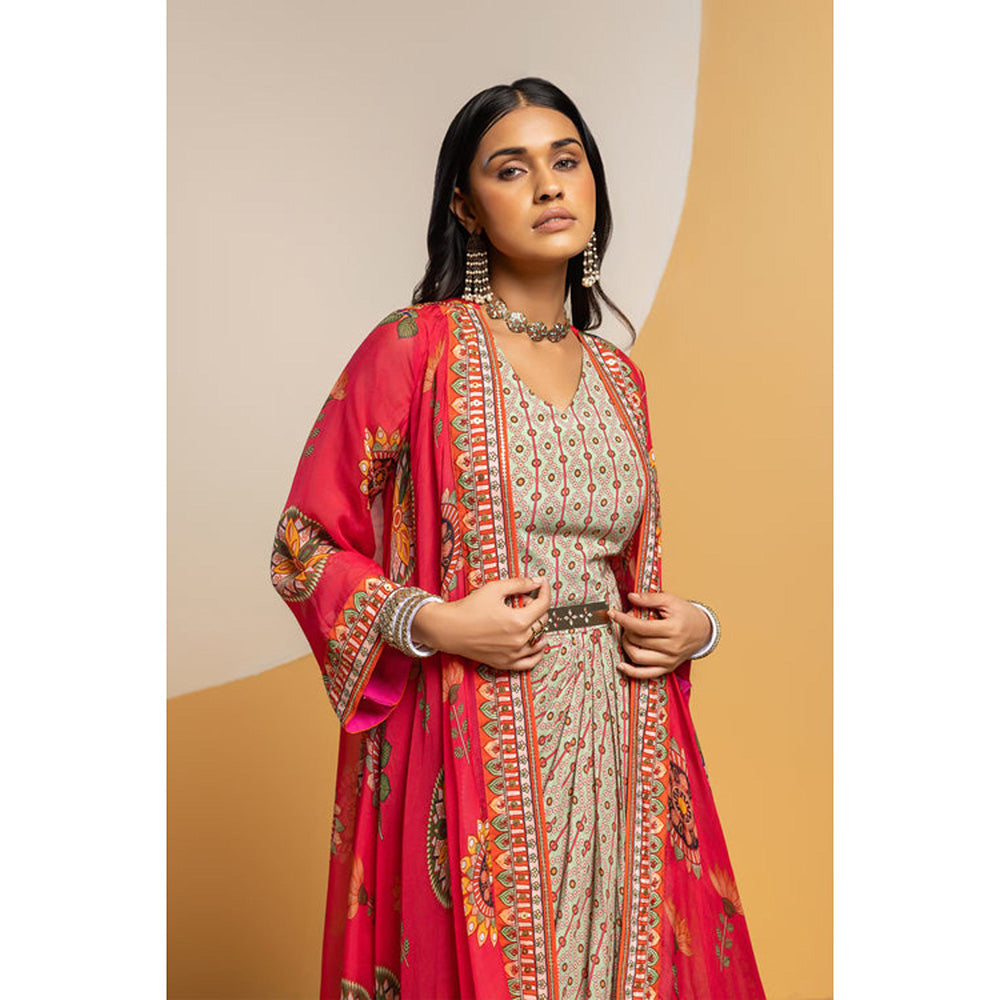 Soup by Sougat Paul Taarani Embellished Drape Dress with Cape