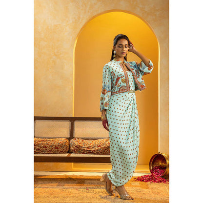 Soup by Sougat Paul Rangtara Embellished Drape Dress with Cape