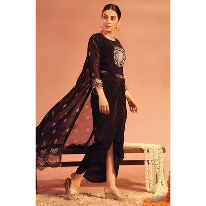 Soup by Sougat Paul Eraya Drape Dress with Cape and Belt