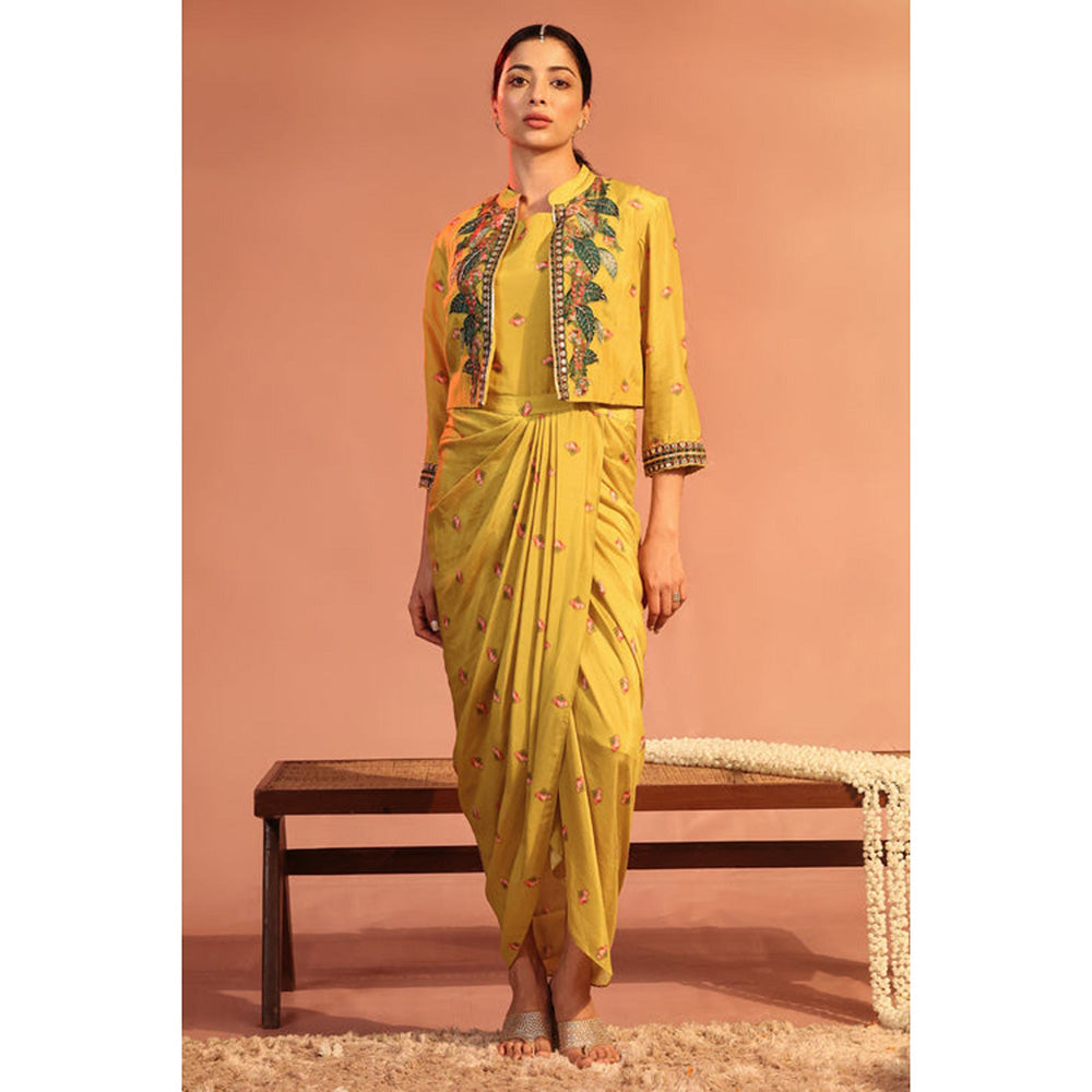 Soup by Sougat Paul Tamaya Drape Dress with Jacket
