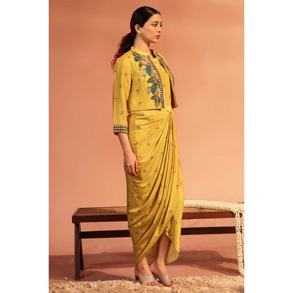 Soup by Sougat Paul Tamaya Drape Dress with Jacket