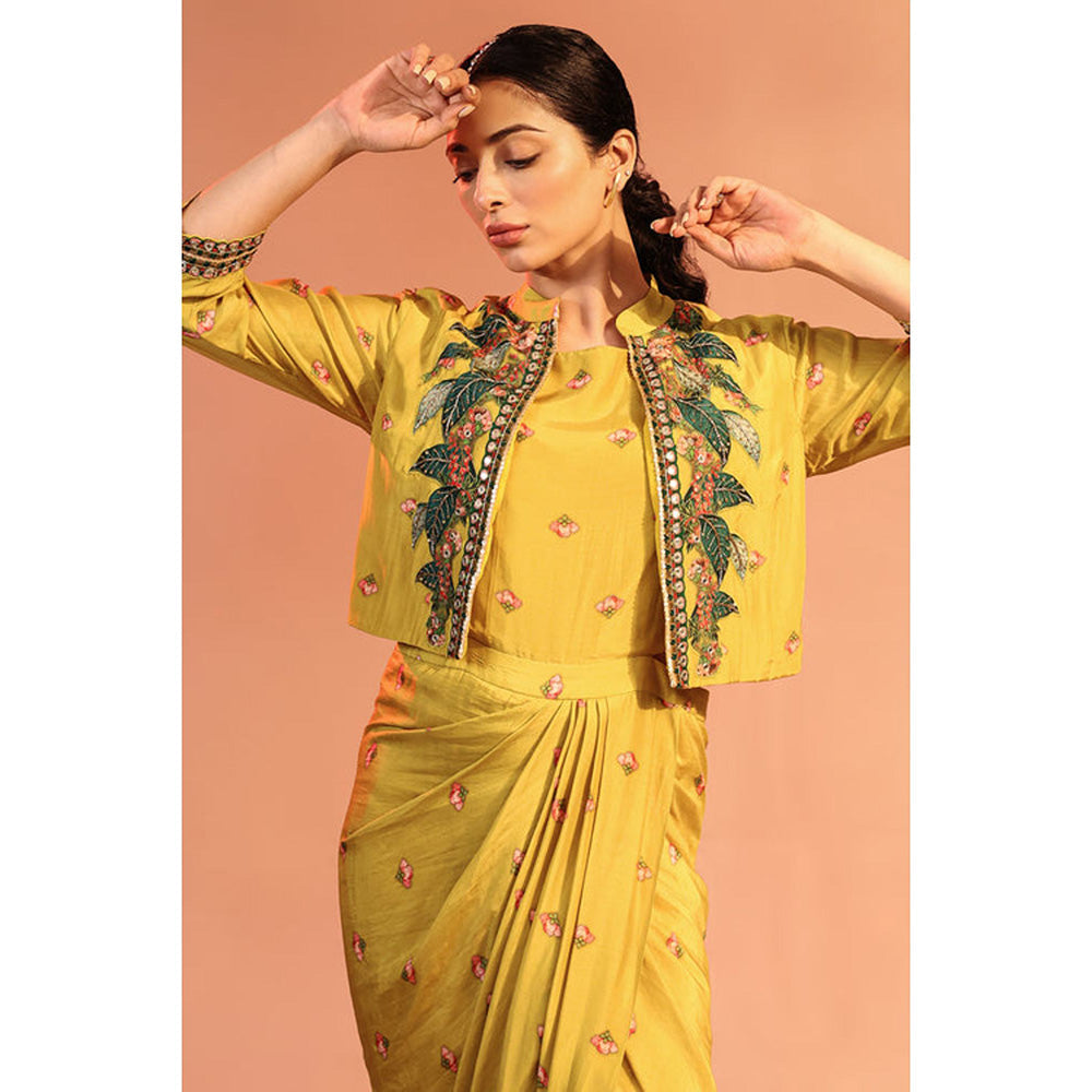 Soup by Sougat Paul Tamaya Drape Dress with Jacket