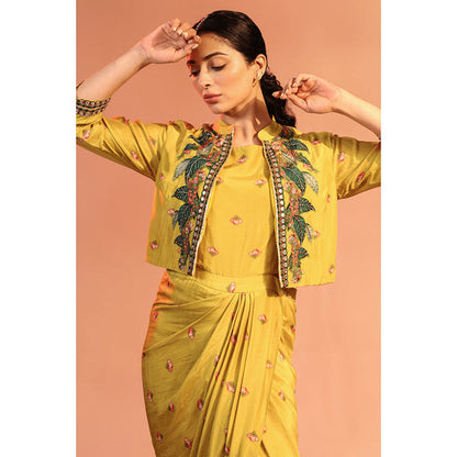 Soup by Sougat Paul Tamaya Drape Dress with Jacket