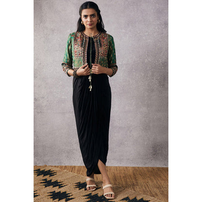 Soup by Sougat Paul Ikaya Drape Dress with Jacket