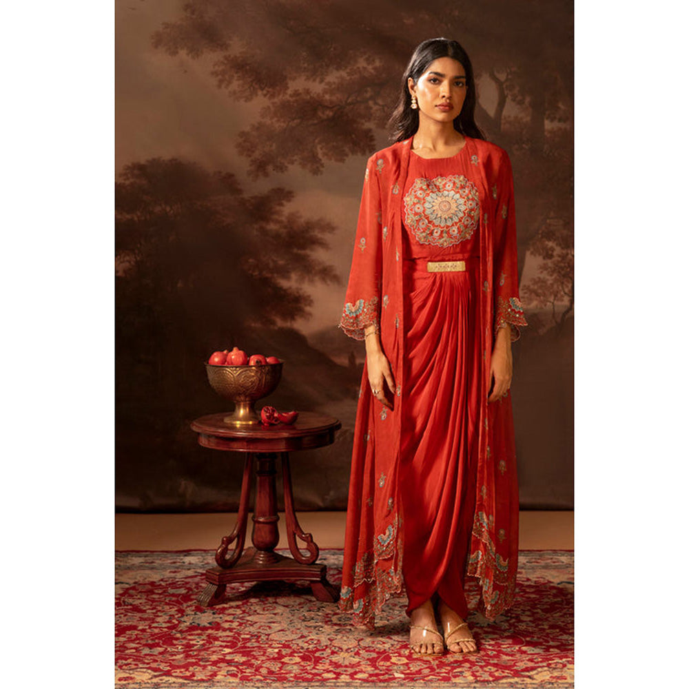 Soup by Sougat Paul Eraya Drape Dress with Cape