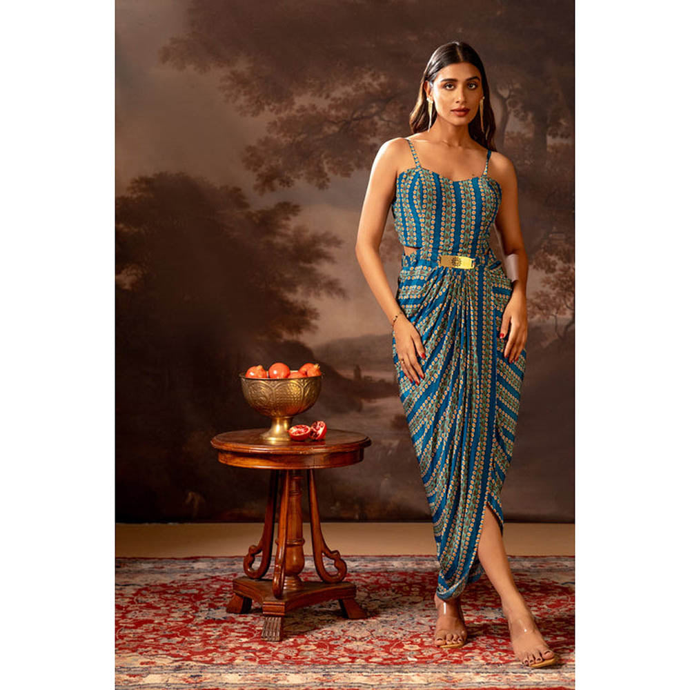Soup by Sougat Paul Aarani Embroidered Drape Dress with Jacket