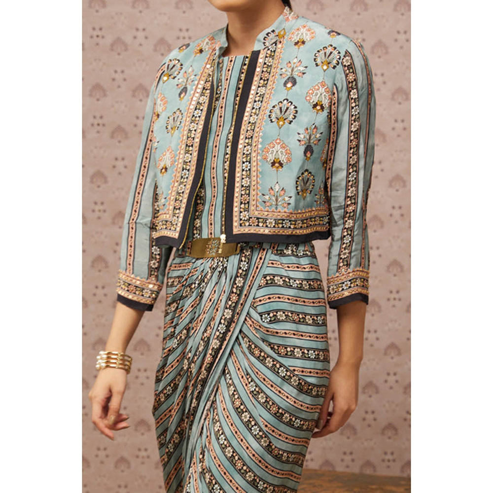 Soup by Sougat Paul Sarouk Printed Drape Dress with Jacket
