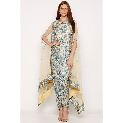 Soup by Sougat Paul Applique Printed Dress with Cape