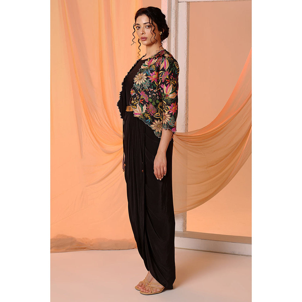 Soup by Sougat Paul Aarani Embellished Drape Dress Set