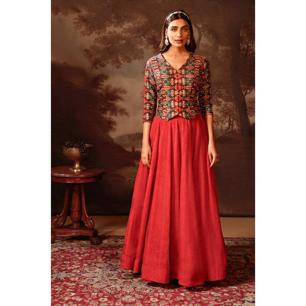 Soup by Sougat Paul Orani Embroidered Top with Skirt