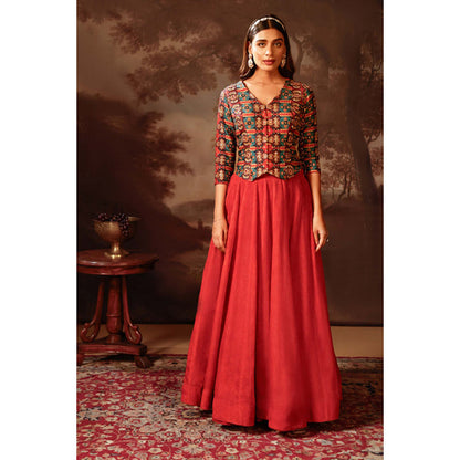 Soup by Sougat Paul Orani Embroidered Top with Skirt