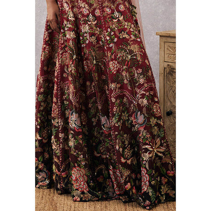 Soup by Sougat Paul Mehr Red Embroidered Lehenga Choli with Dupatta