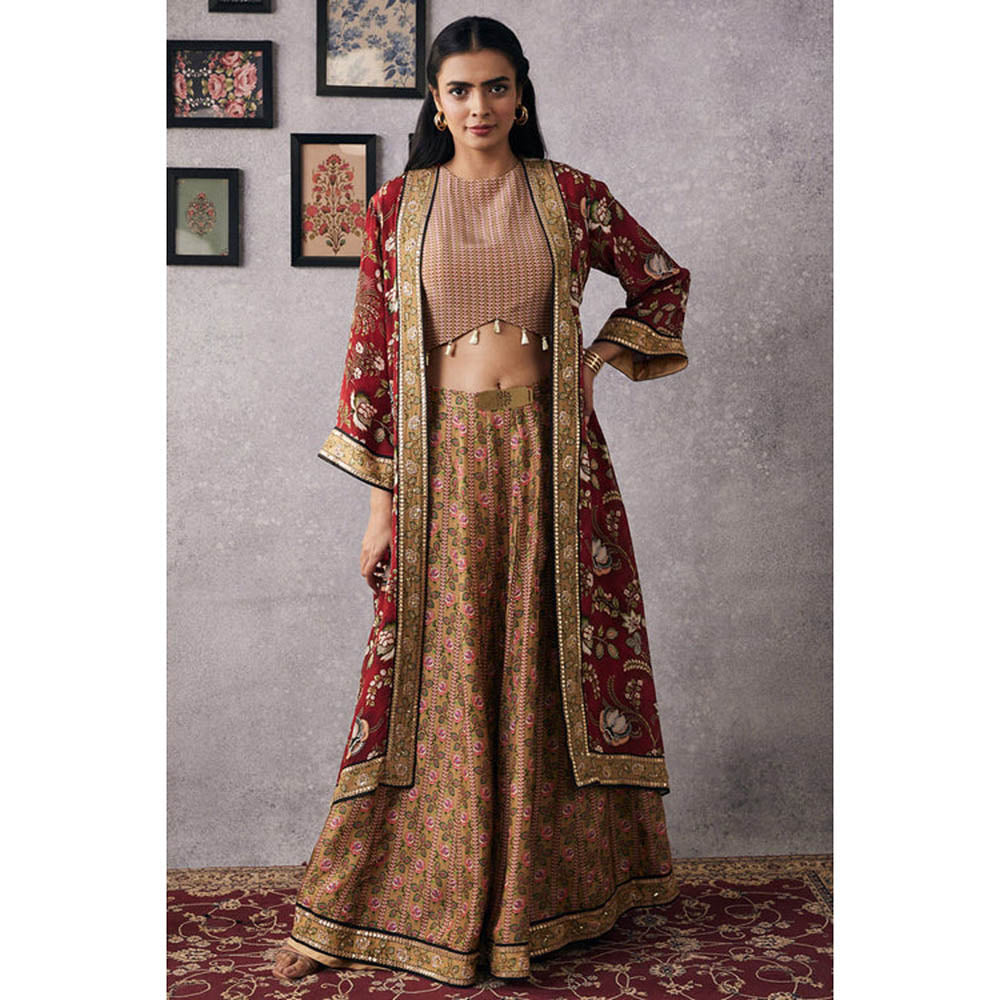 Soup by Sougat Paul Mehr Red Embroidered Lehenga Choli with Jacket