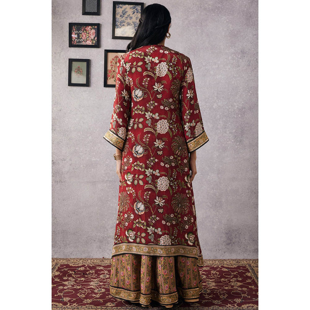 Soup by Sougat Paul Mehr Red Embroidered Lehenga Choli with Jacket