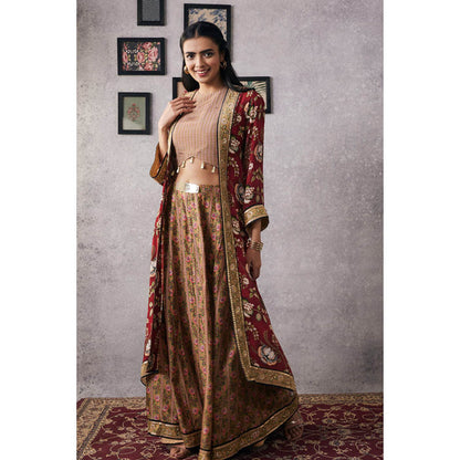 Soup by Sougat Paul Mehr Red Embroidered Lehenga Choli with Jacket
