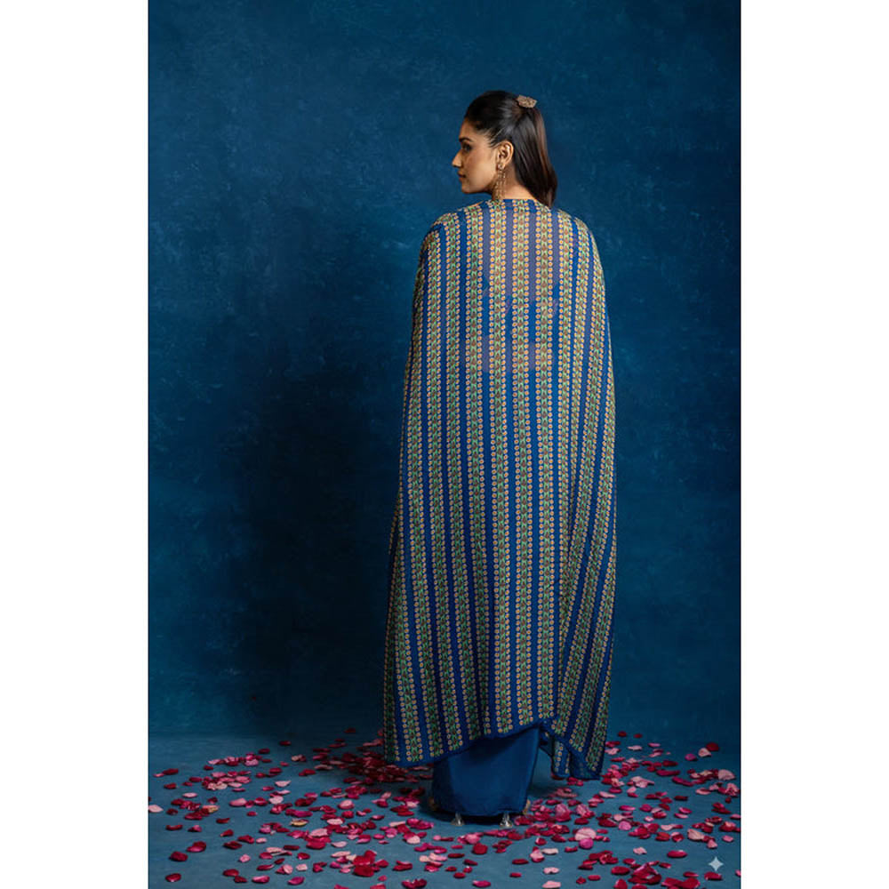 Soup by Sougat Paul Aarani Embellished Drape Skirt Set with Long Cape