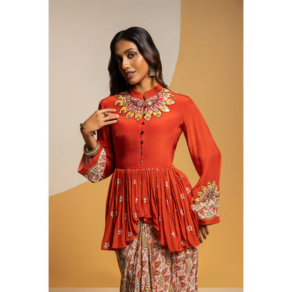 Soup by Sougat Paul Taarani Embellished Drape Skirt Set