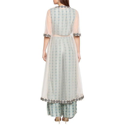 Soup by Sougat Paul Azure Blue Top with Skirt and Cape